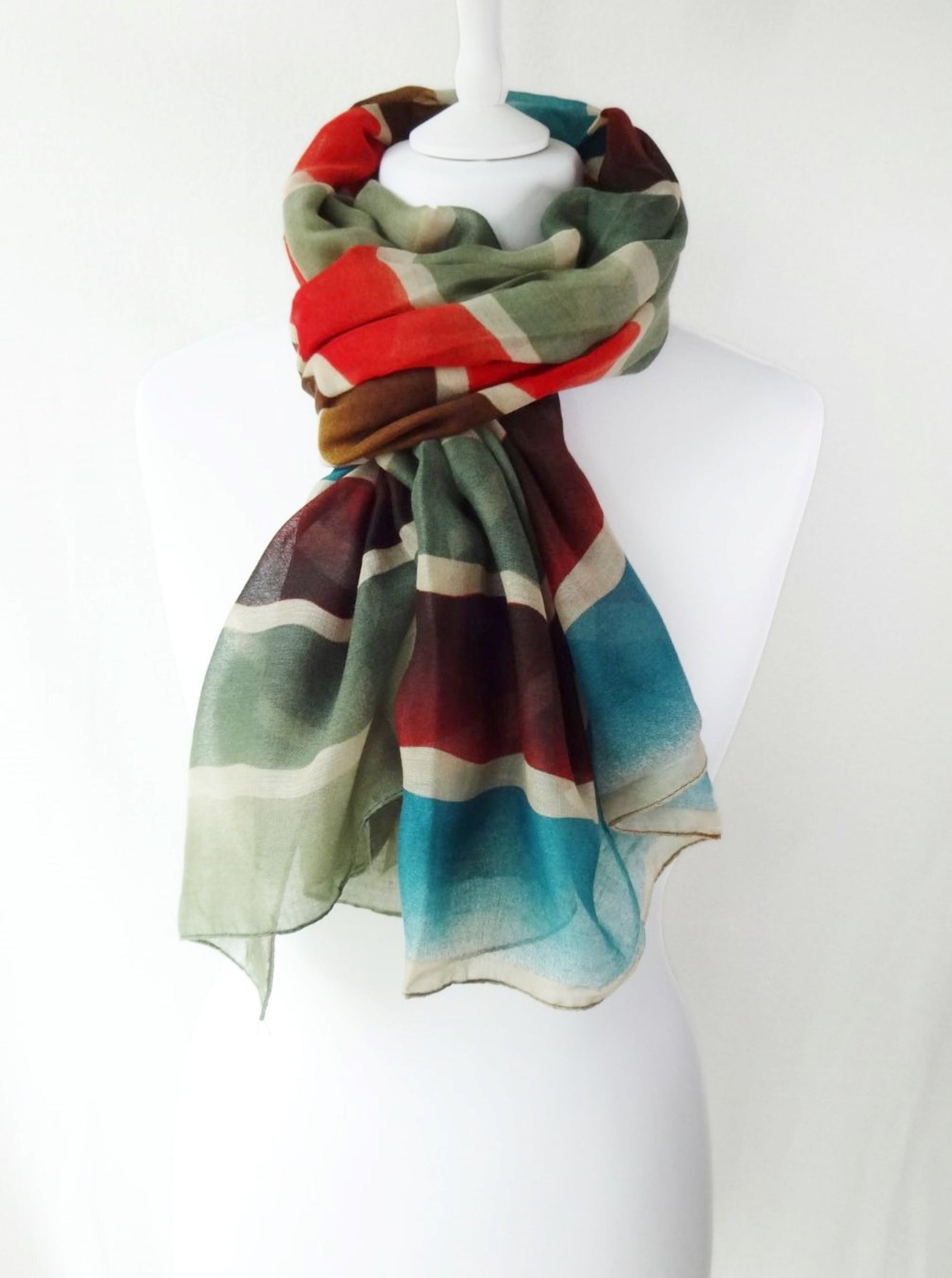 Rainbow Tie Dye Print Super Soft Lightweight Scarf|Wrap|Shawl - rainbow-tie-dye-print-super-soft-lightweight-scarf-wrap-shawl-Scarf