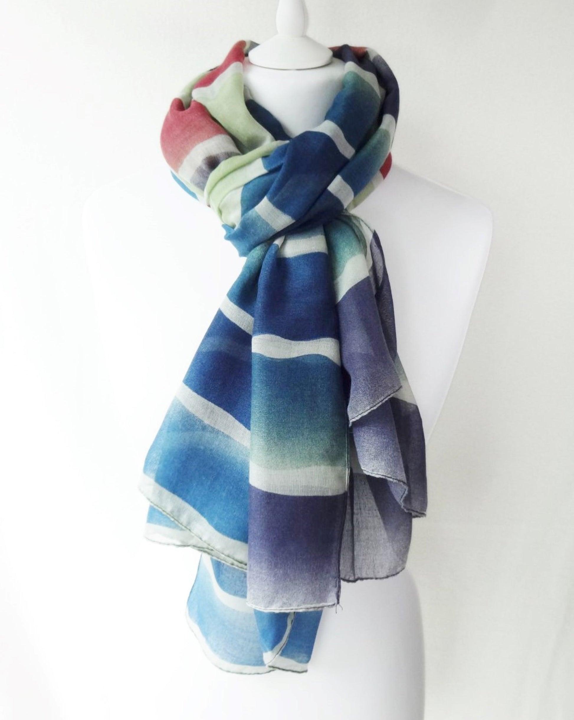 Rainbow Tie Dye Print Super Soft Lightweight Scarf|Wrap|Shawl - rainbow-tie-dye-print-super-soft-lightweight-scarf-wrap-shawl-Scarf