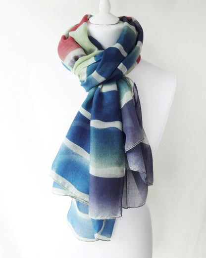 Rainbow Tie Dye Print Super Soft Lightweight Scarf|Wrap|Shawl - rainbow-tie-dye-print-super-soft-lightweight-scarf-wrap-shawl-Scarf