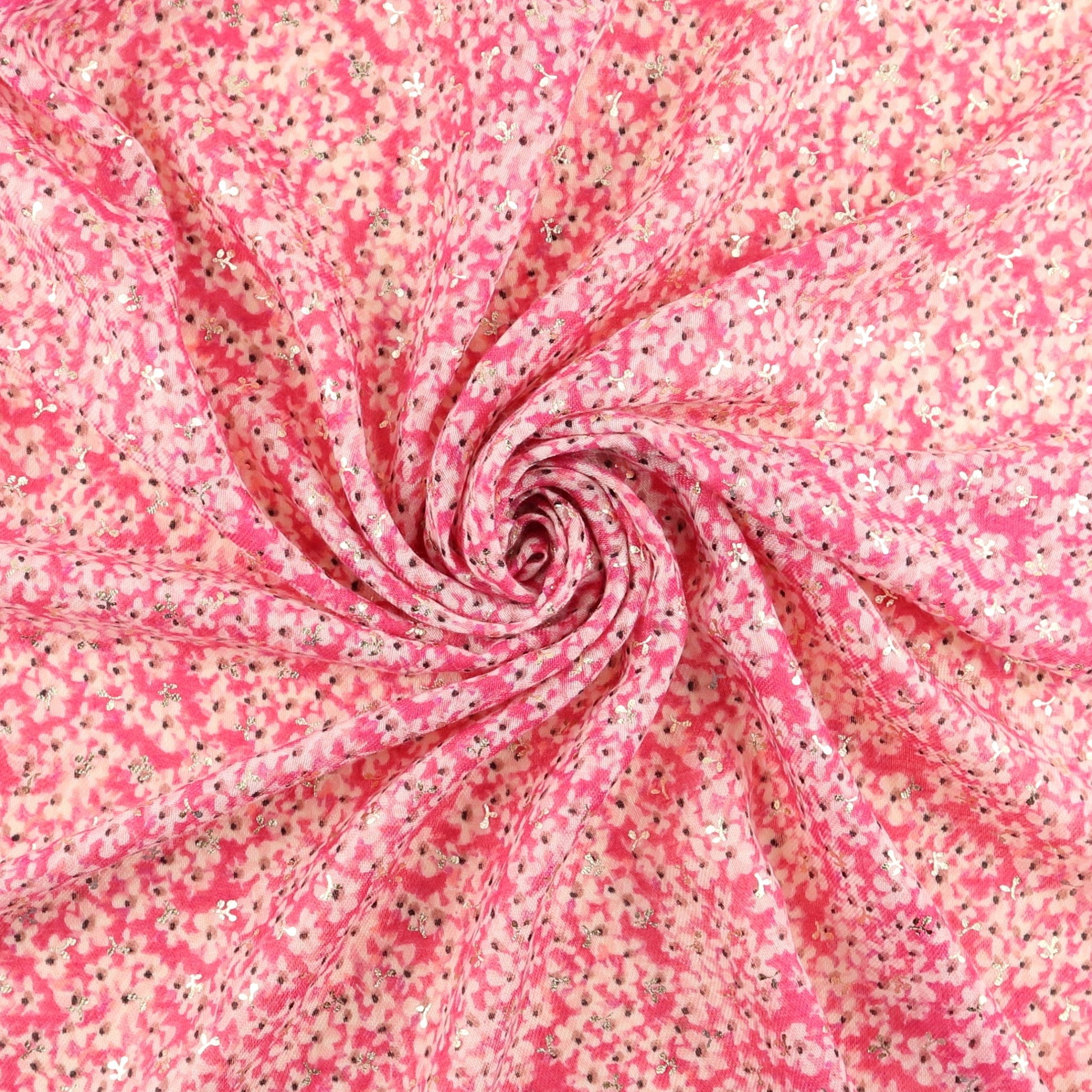 Rose Gold Foiled Lobelia Flower Print Scarf - lobelia-print-Scarf