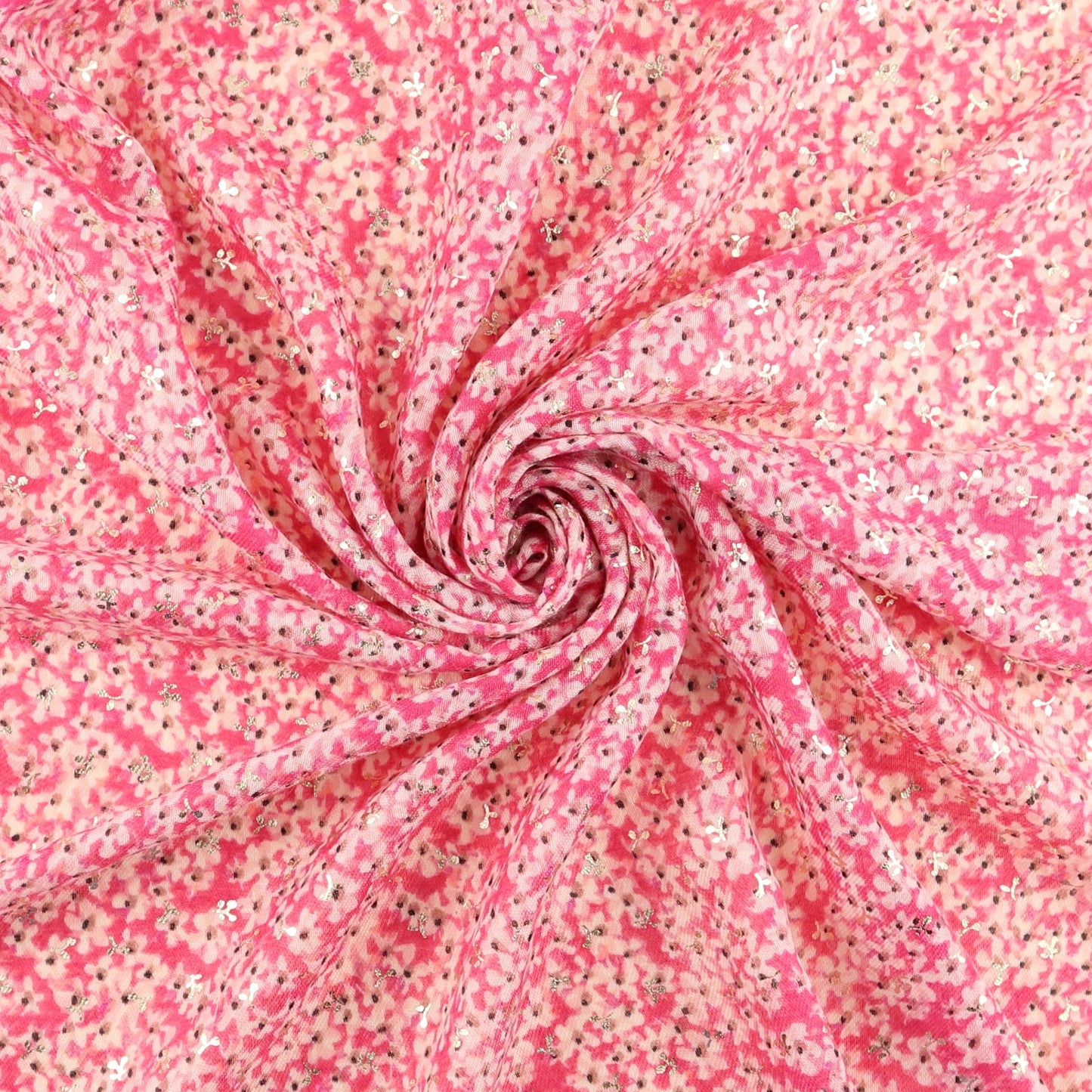 Rose Gold Foiled Lobelia Flower Print Scarf - lobelia-print-Scarf