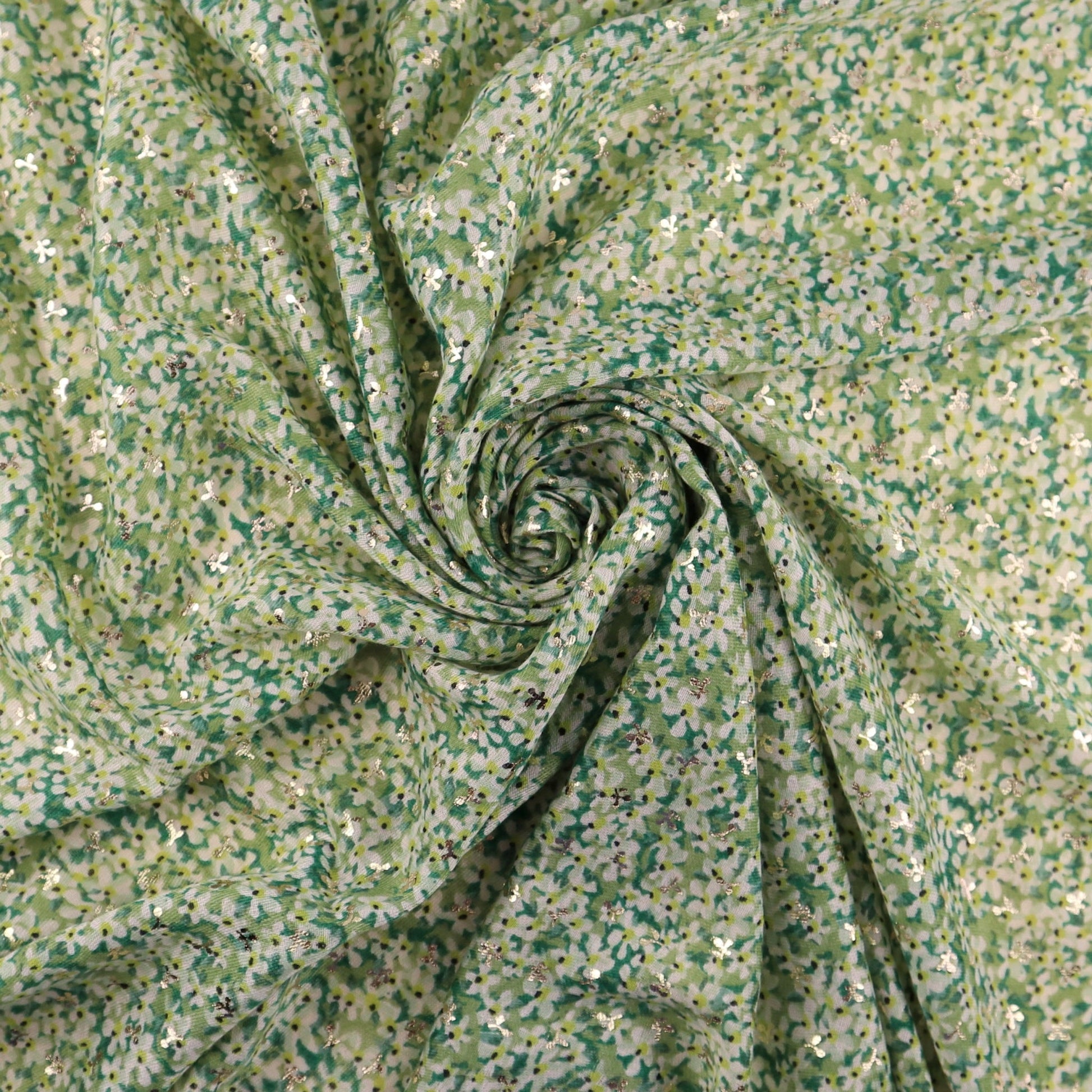 Rose Gold Foiled Lobelia Flower Print Scarf - lobelia-print-Scarf