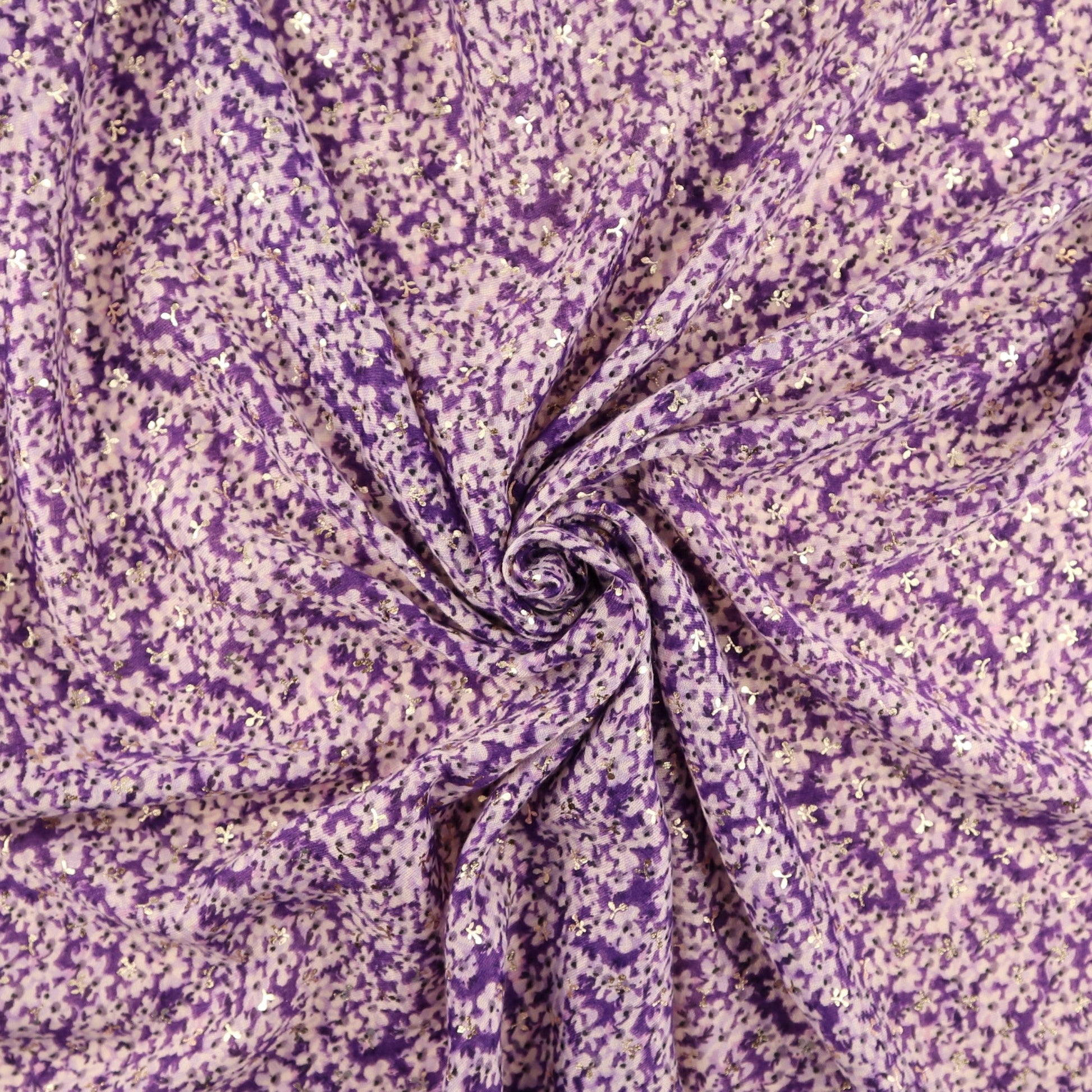 Rose Gold Foiled Lobelia Flower Print Scarf - lobelia-print-Scarf