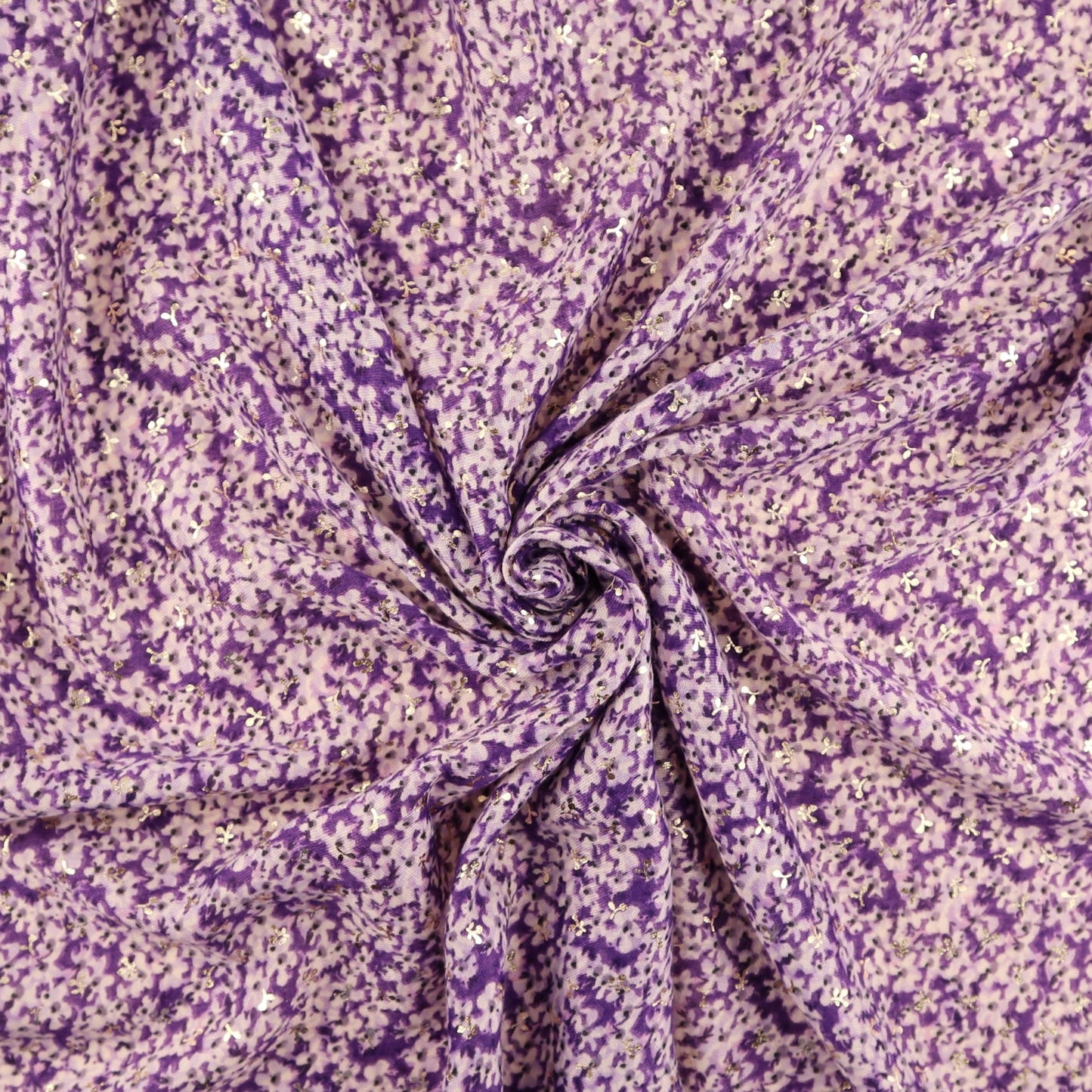 Rose Gold Foiled Lobelia Flower Print Scarf - lobelia-print-Scarf