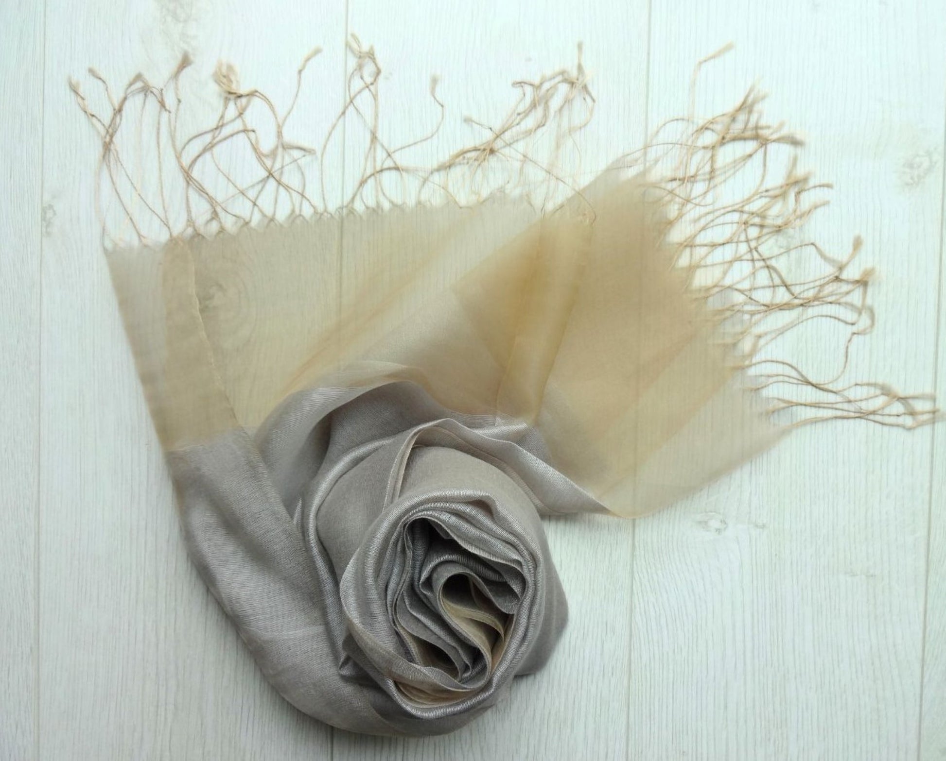 Silver Gold Plain Double Layer Lightweight Organza Silk Scarf|Wrap|Shawl - copy-of-ocean-teal-plain-double-layer-lightweight-organza-silk-scarf-wrap-shawl-1-Shawl