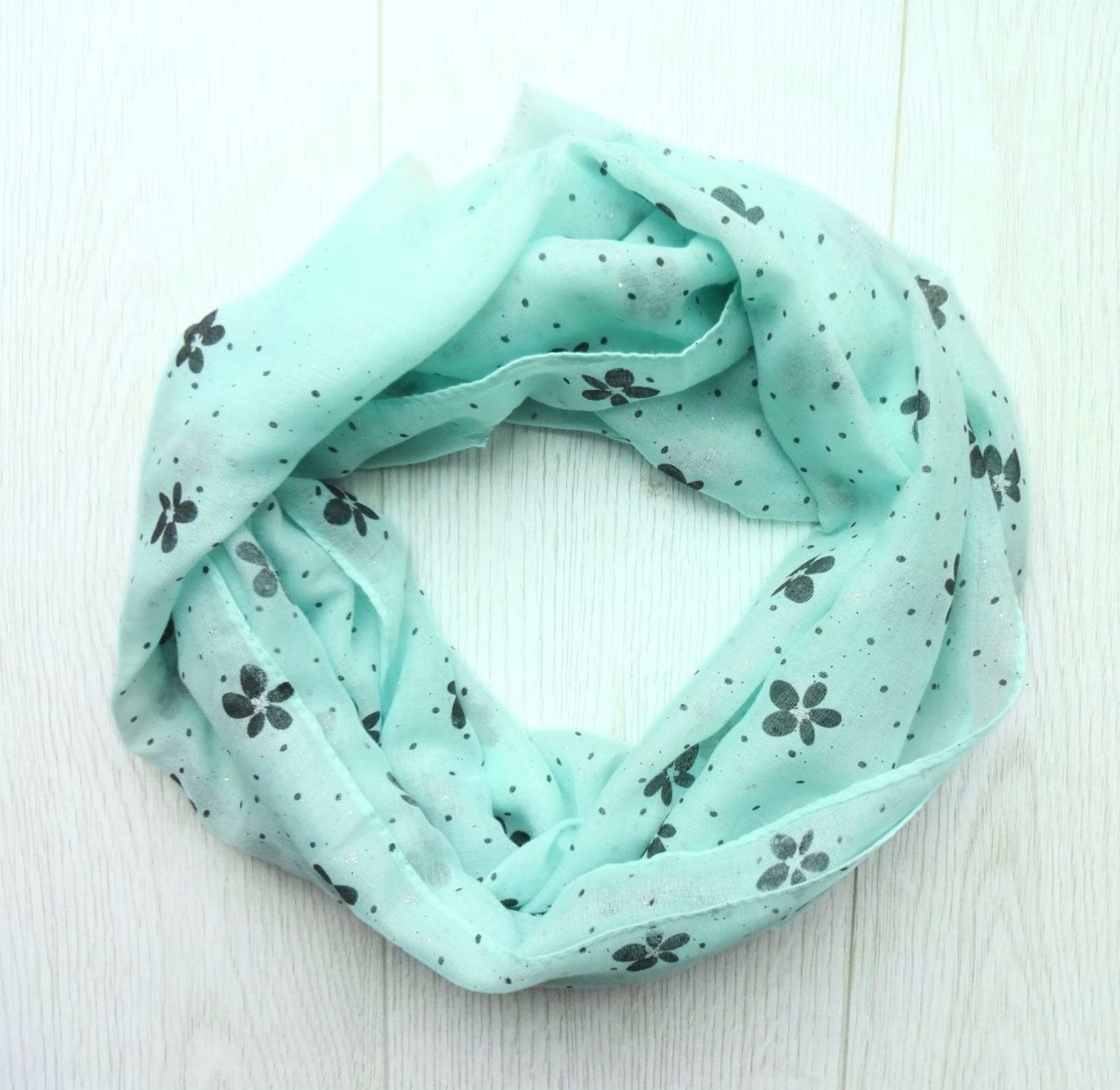 Summer Daisies & Dots Shimmer Print Oversized Soft Lightweight Scarf/Shawl - summer-daisies-dots-shimmer-print-oversized-soft-scarf-shawl-in-baby-blue-Scarf