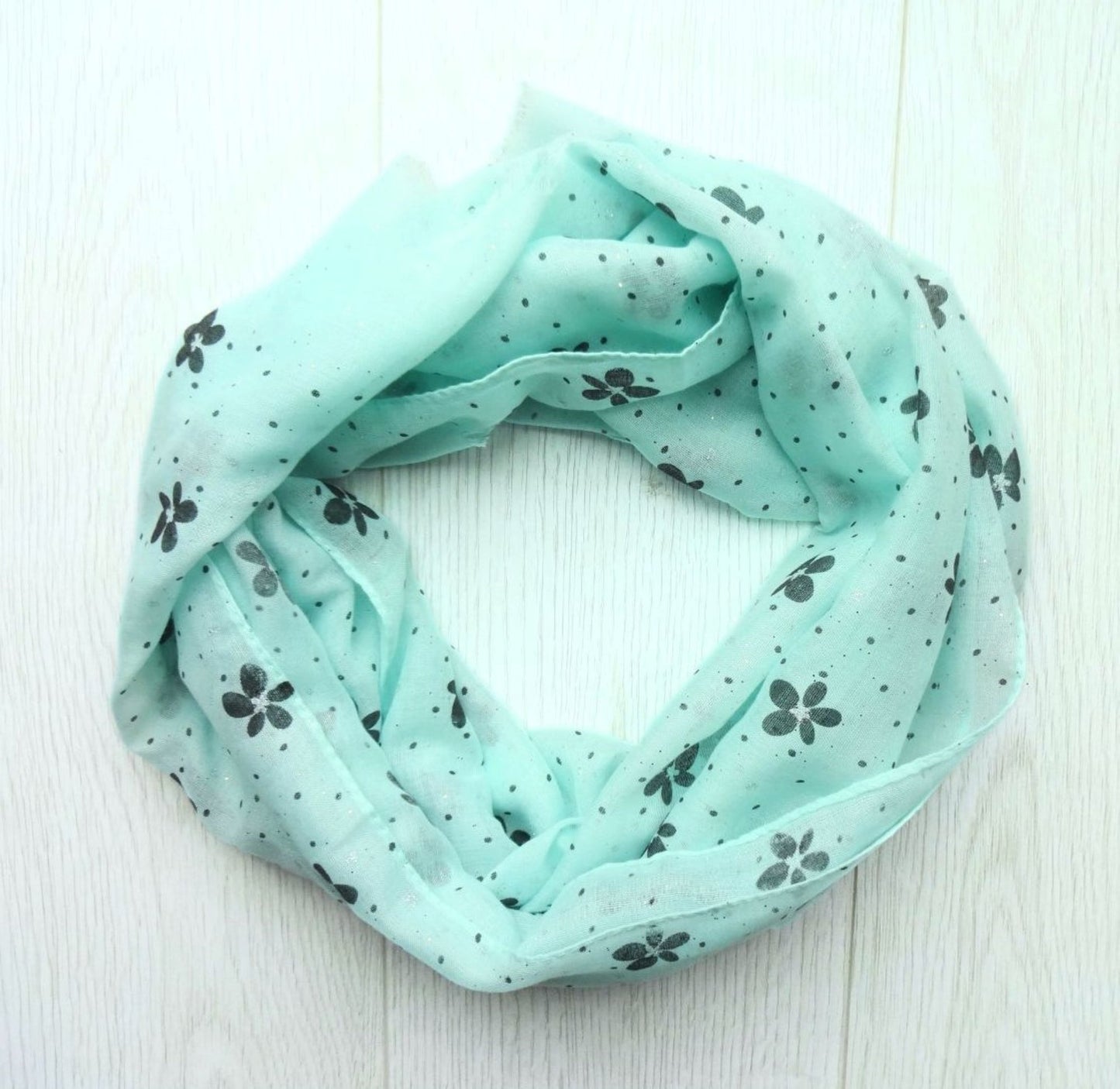 Summer Daisies & Dots Shimmer Print Oversized Soft Lightweight Scarf/Shawl - summer-daisies-dots-shimmer-print-oversized-soft-scarf-shawl-in-baby-blue-Scarf