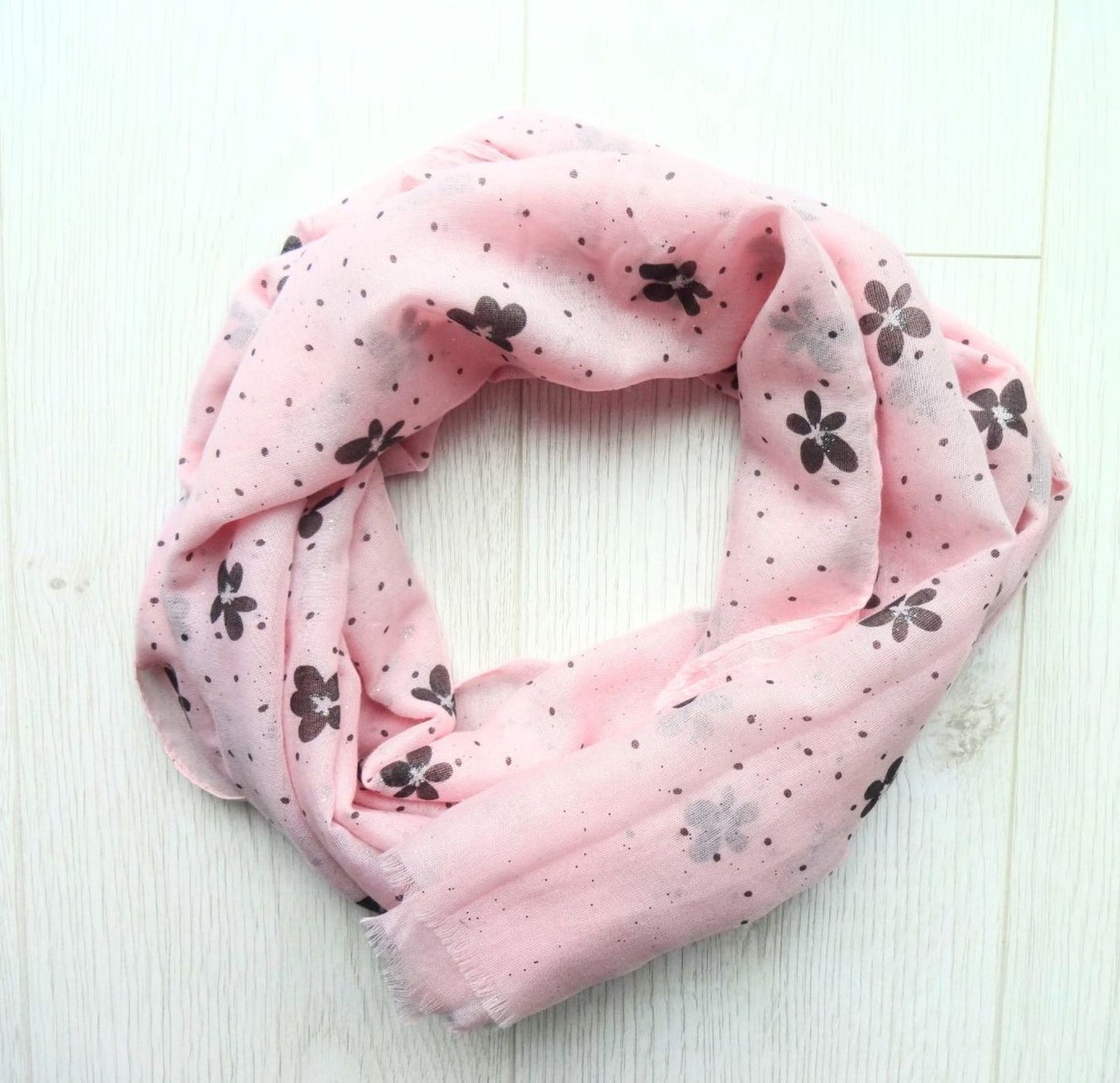 Summer Daisies & Dots Shimmer Print Oversized Soft Lightweight Scarf/Shawl - summer-daisies-dots-shimmer-print-oversized-soft-scarf-shawl-in-baby-blue-Scarf