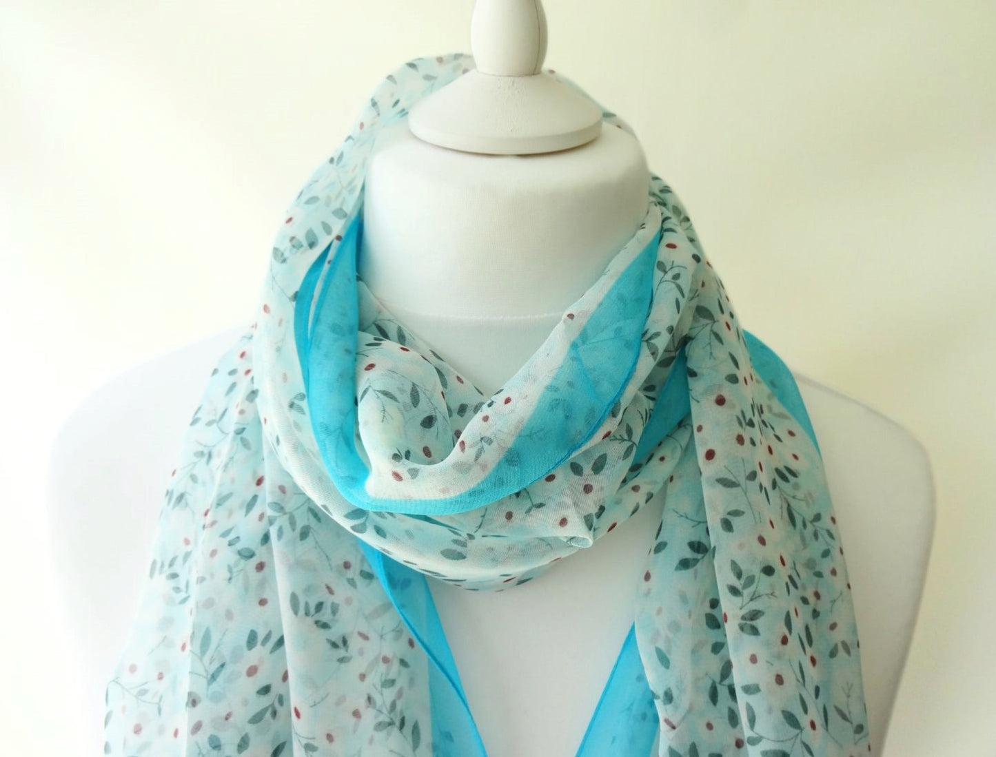 Ultra-lightweight Ditsy Flower Print Summer Chiffon Scarf - copy-of-ultra-lightweight-ombre-floral-print-summer-chiffon-scarf-1-Scarf