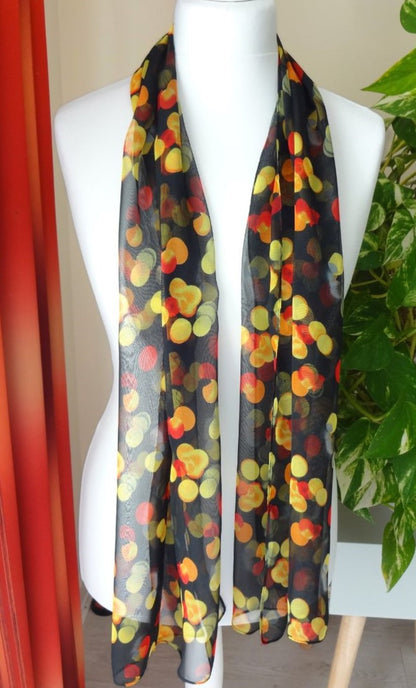 Ultra-lightweight Pretty Bokeh Print Chiffon Style Scarf - ultra-lightweight-pretty-bokeh-print-chiffon-style-scarf-Scarf