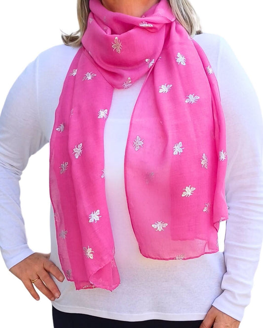 Silver Sparkle Bee Scarf