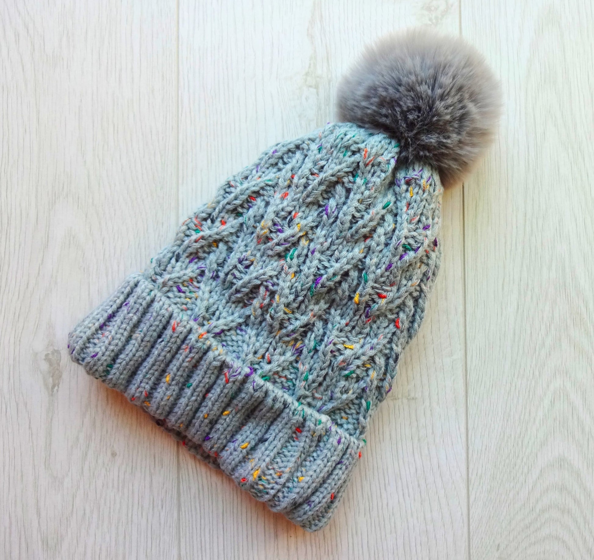 Women Hat Double Layer Fleece Line Beanie with Bobble Pom Pom - women-hat-double-layer-fleece-line-beanie-with-bobble-pom-pom-Hat