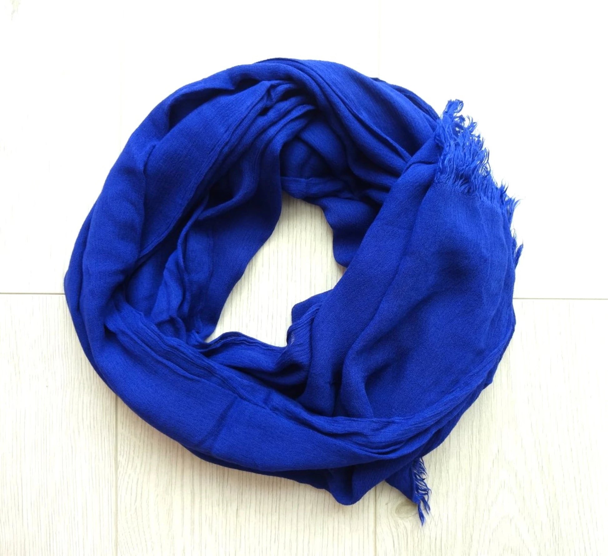 Lightweight oversized scarf wrap in cobalt blue