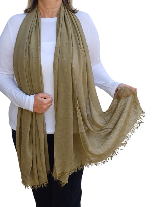 Plain oversized lightweight scarf in pistachio green shade