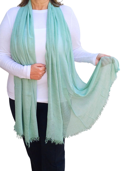 Soft oversized lightweight scarf wrap in sage green