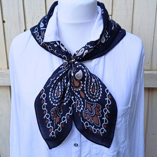 Black Paisley Square Scarf