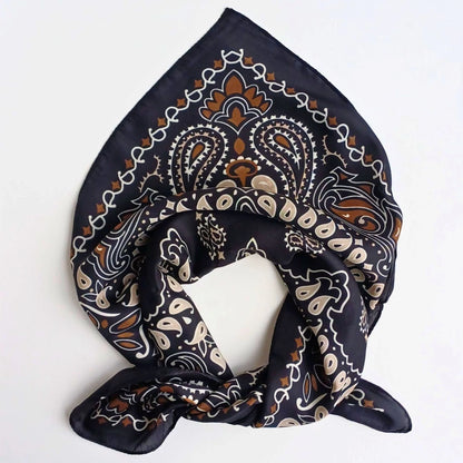 Black Paisley Square Scarf