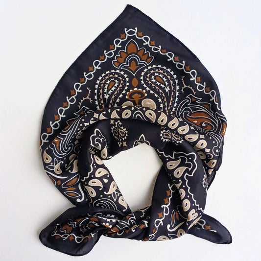Black Paisley Square Scarf