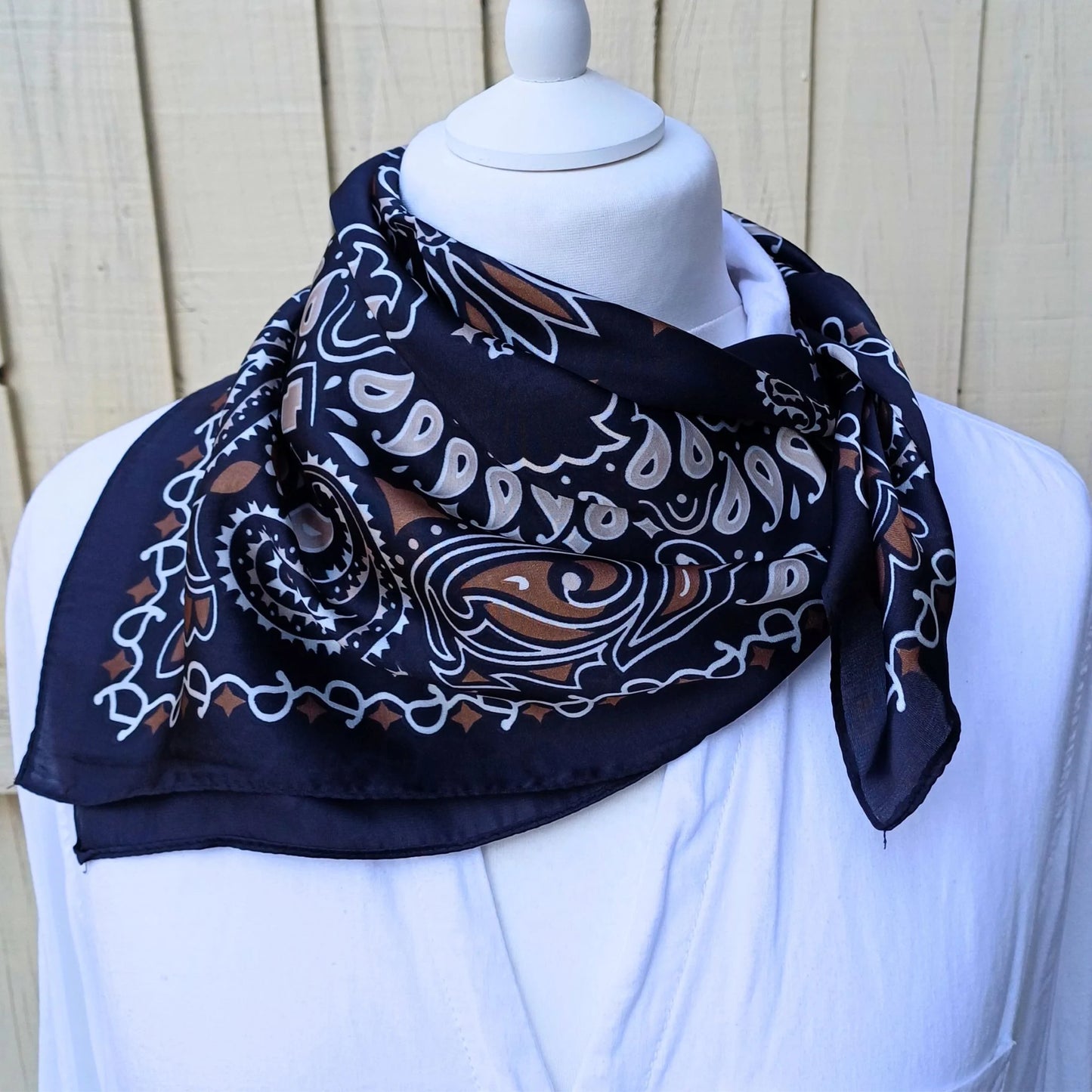 Black Paisley Square Scarf