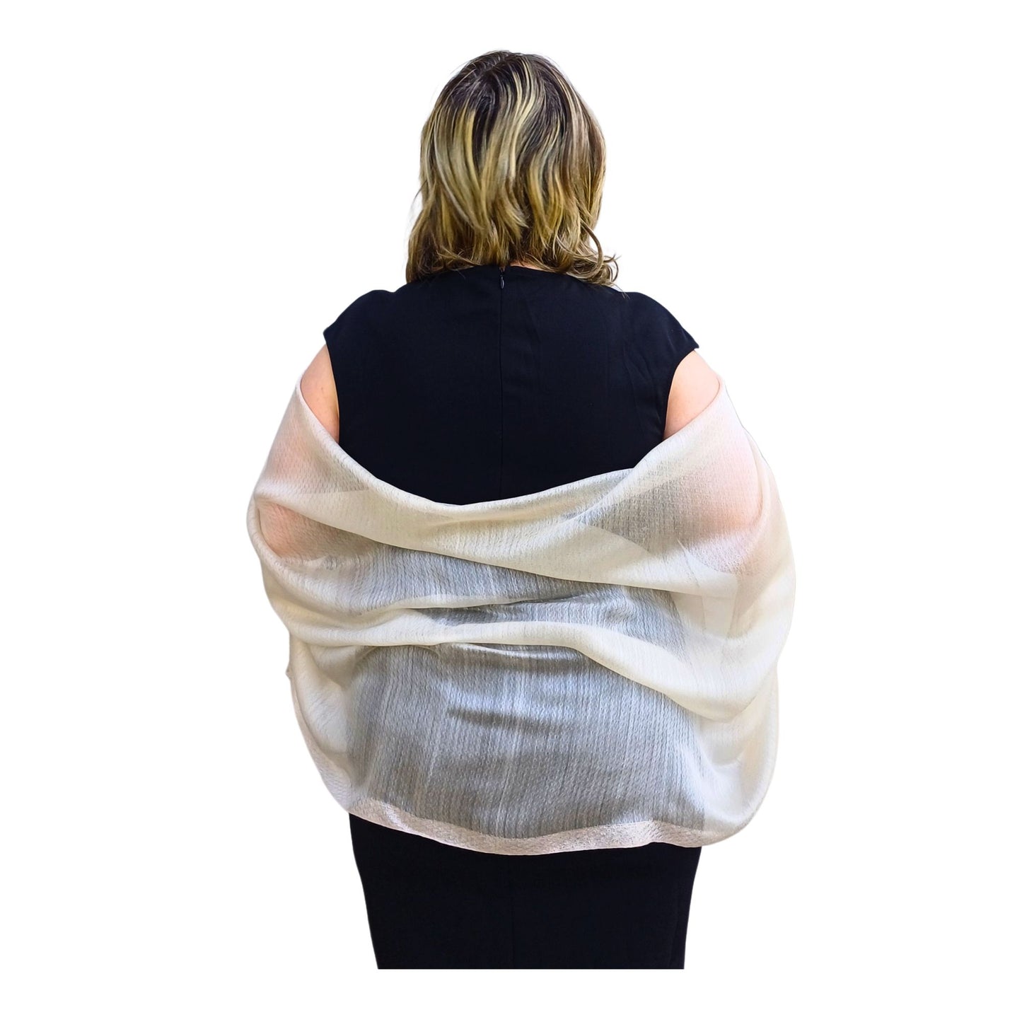 Elegant Sheer Organza Shawl – Silk Blend Wrap for Weddings & Evenings