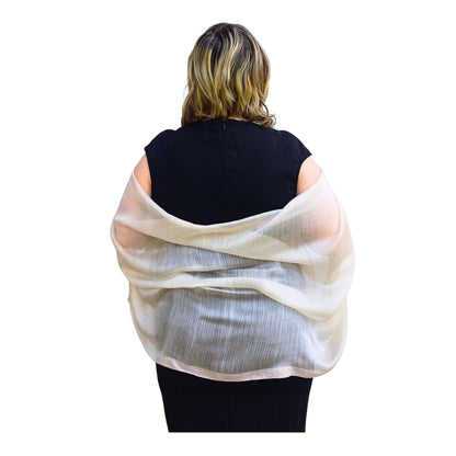 Elegant Sheer Organza Shawl – Silk Blend Wrap for Weddings & Evenings