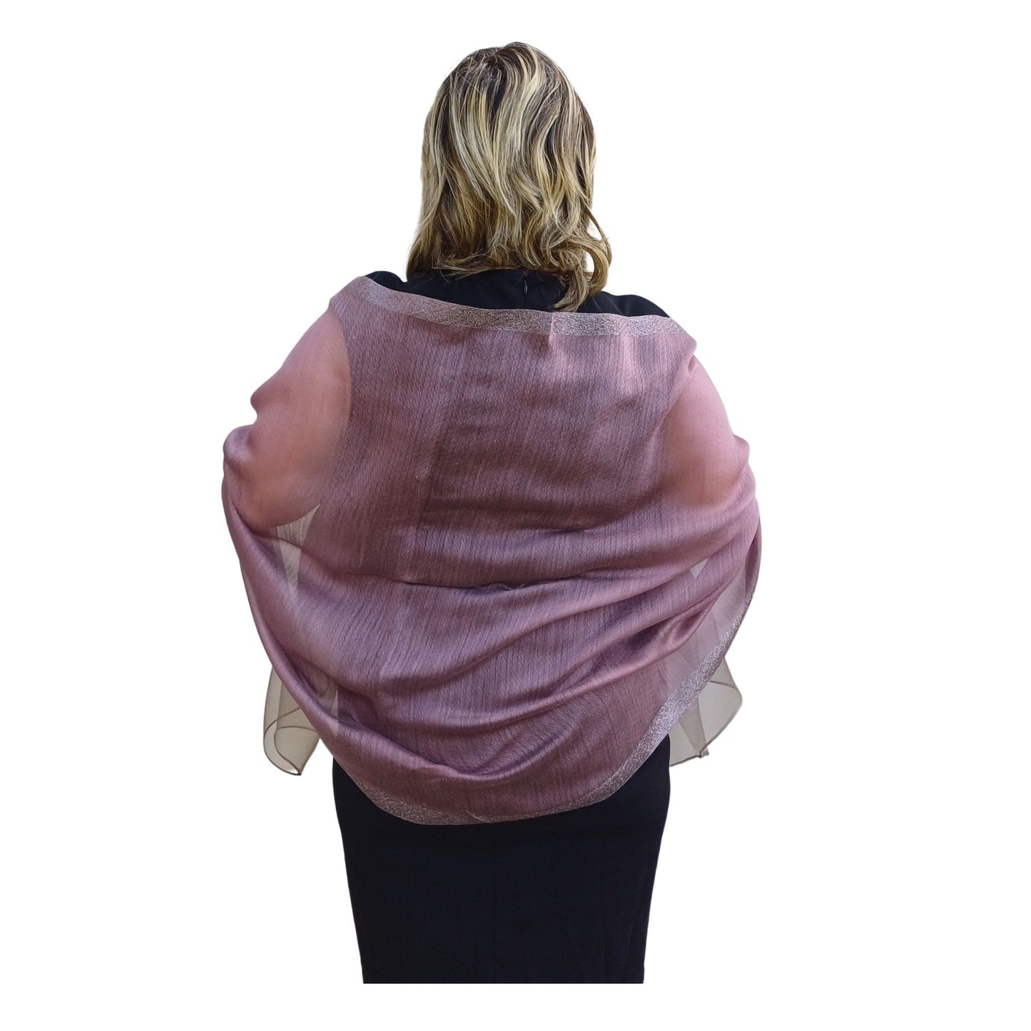 Elegant Sheer Organza Shawl – Silk Blend Wrap for Weddings & Evenings