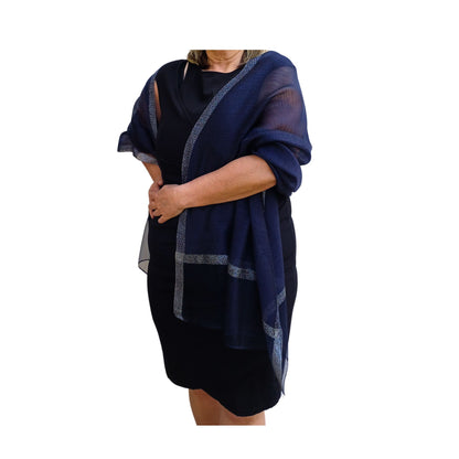 Elegant Sheer Organza Shawl – Silk Blend Wrap for Weddings & Evenings