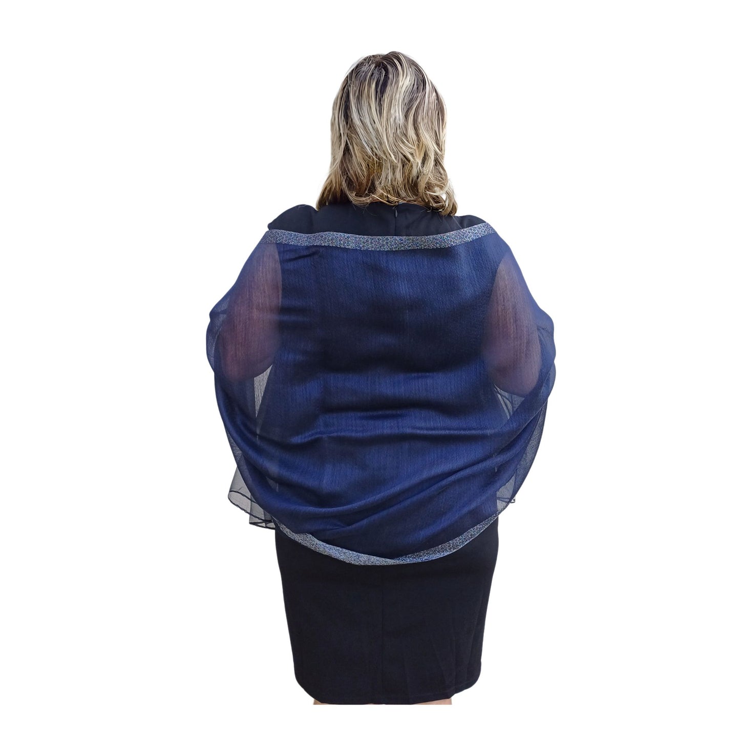Elegant Sheer Organza Shawl – Silk Blend Wrap for Weddings & Evenings