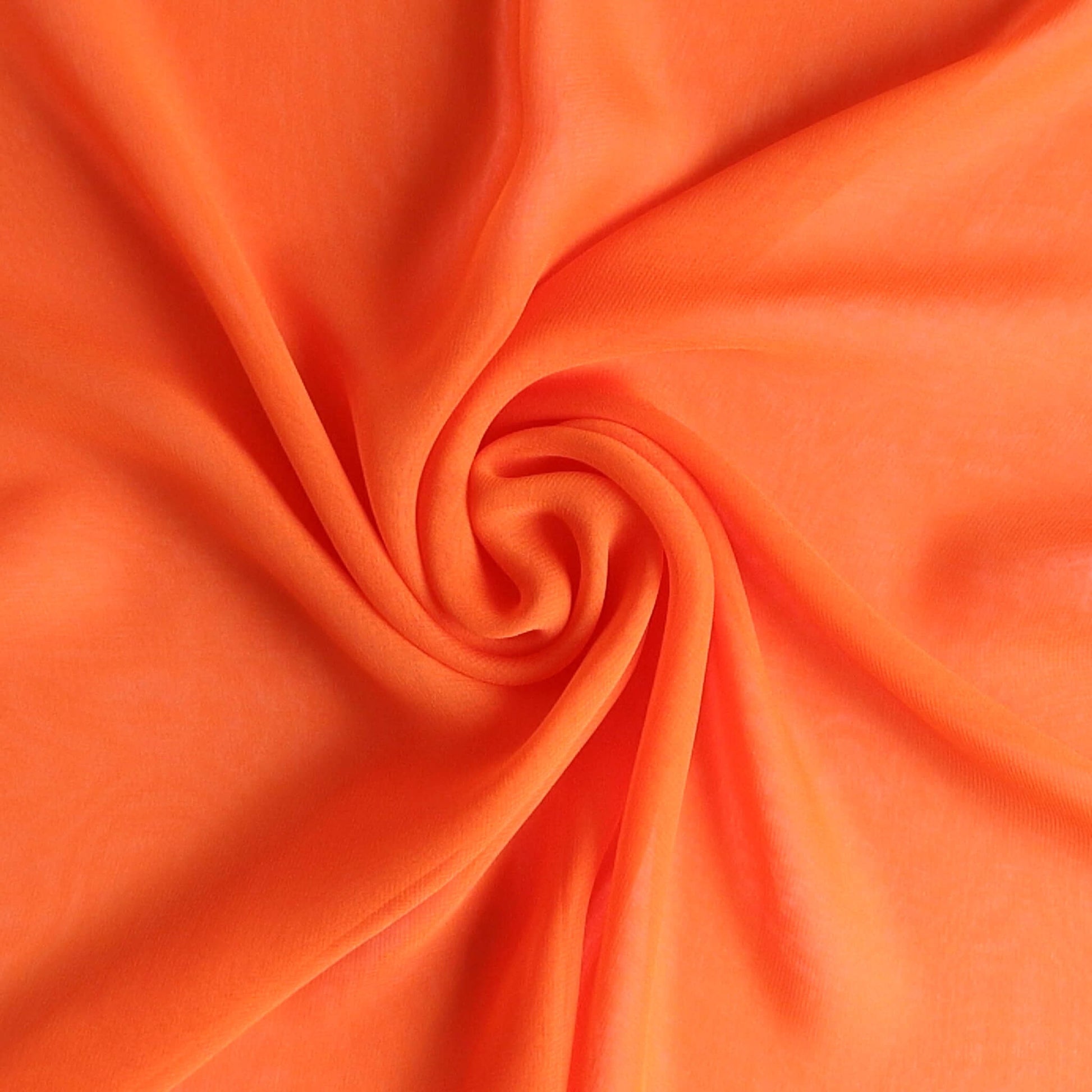 Orange chiffon scarf close-up – lightweight sheer fabric swirl texture, Aurora’s Array vibrant all-season fashion accessory UK