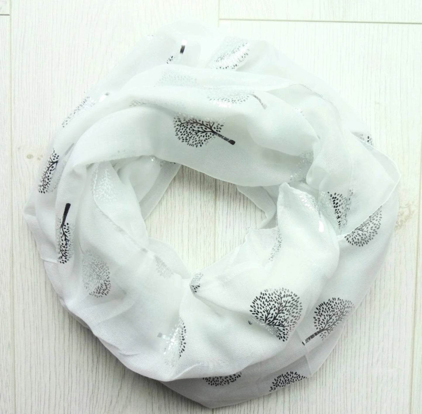 Silver Foil Tree of Life Scarf